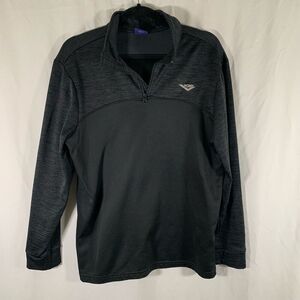 Pony Brand Sweater Men's Medium Black 1/4 Zip Long Sleeve Pullover